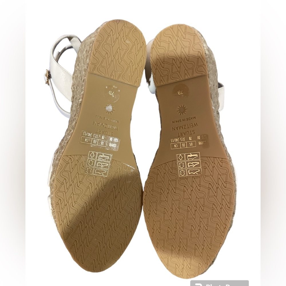 Stylish Cream Wedge Sandals - Picture 8 of 9